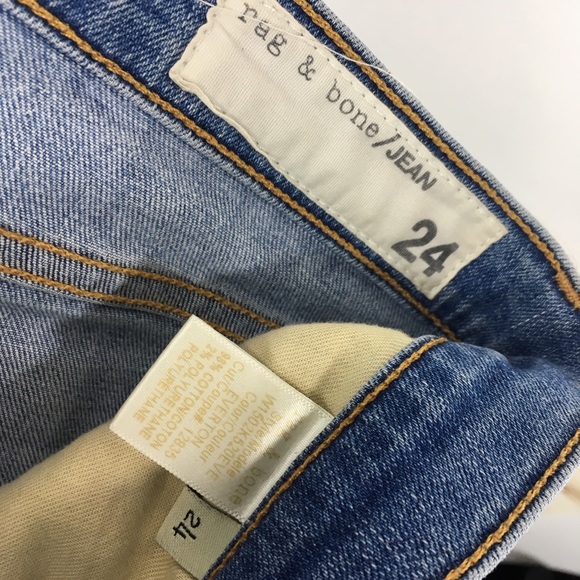 Rag & Bone Jeans Frayed Hem Distressed Skinny - Picture 3 of 8